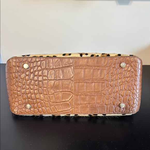 Leopard Print Hair on Hide Tan and Brown Handbag - Picture 4 of 4